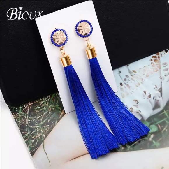 Jewelry - NEW  Bohemian Tassel Crystal Long Earrings